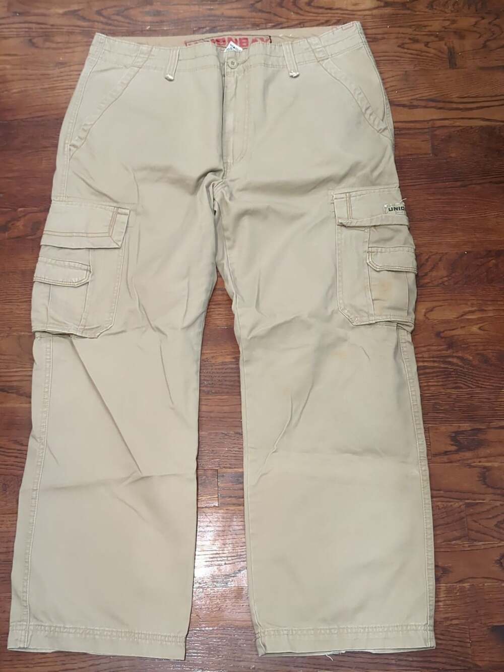 Unionbay Cargo Pants Size 38x30 Tan Cotton Y2k baggy mens